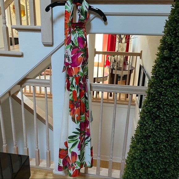 Eliza J Floral Print Chiffon Maxi Dress 4 NWT - Picture 9 of 13